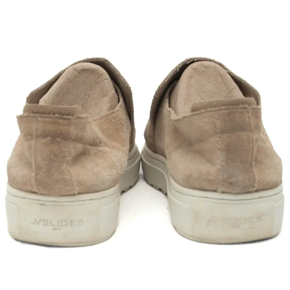 J/Slides Tan Suede Slip-On Sneakers Size 8.5